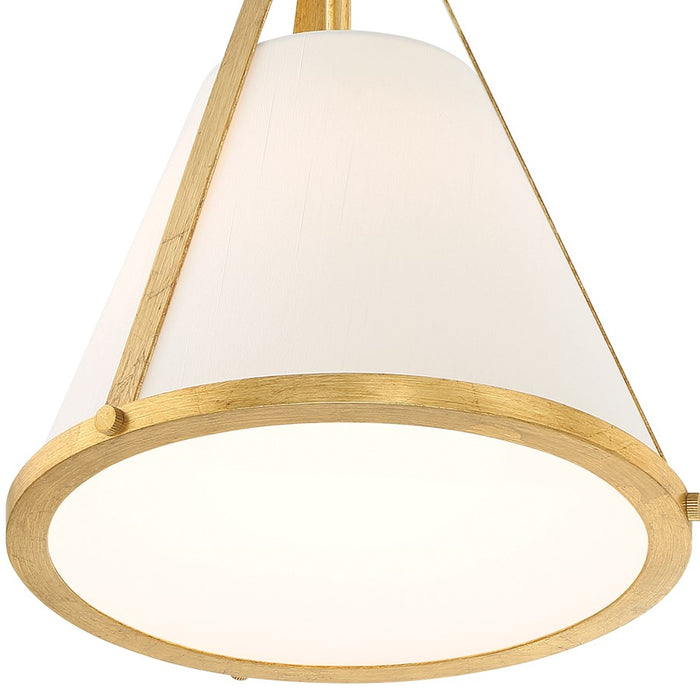 Crystorama Fulton 1 Light Semi Flush Mount, Gold/White