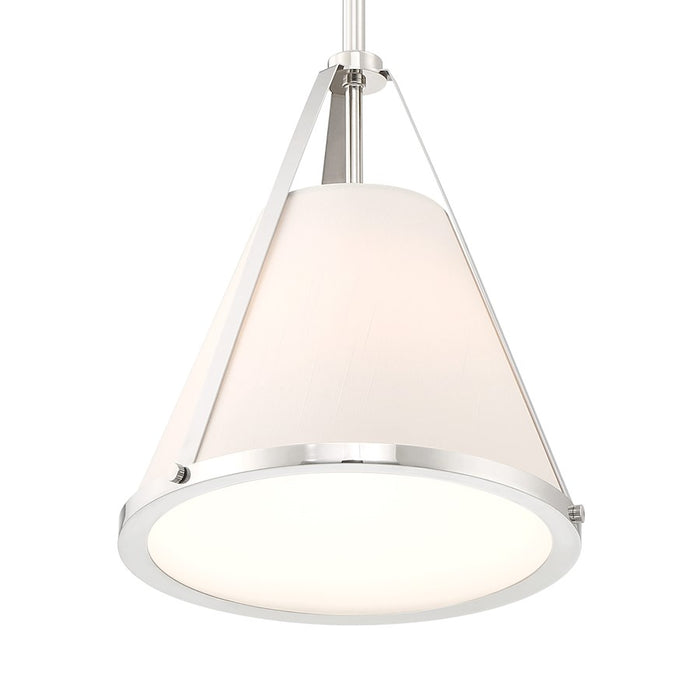 Crystorama Fulton 1 Light Pendant, Polished Nickel/White