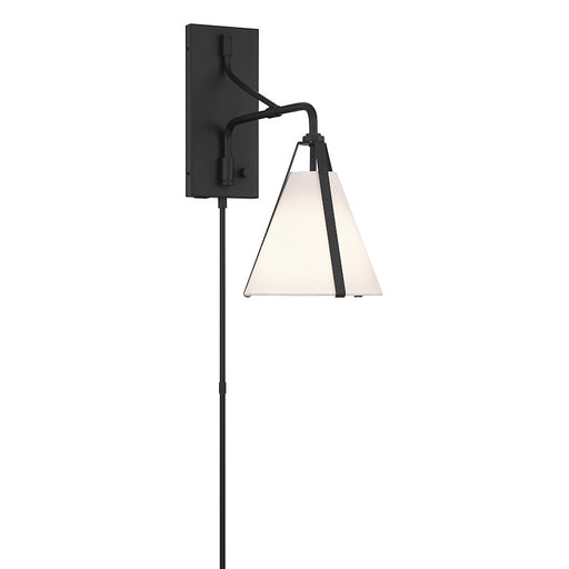 Crystorama Fulton 1 Light Task Sconce, Black/White - FUL-901-BK