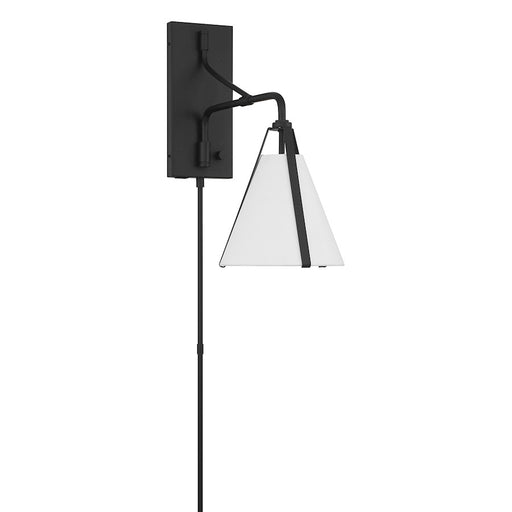 Crystorama Fulton 1 Light Task Sconce, Black/White