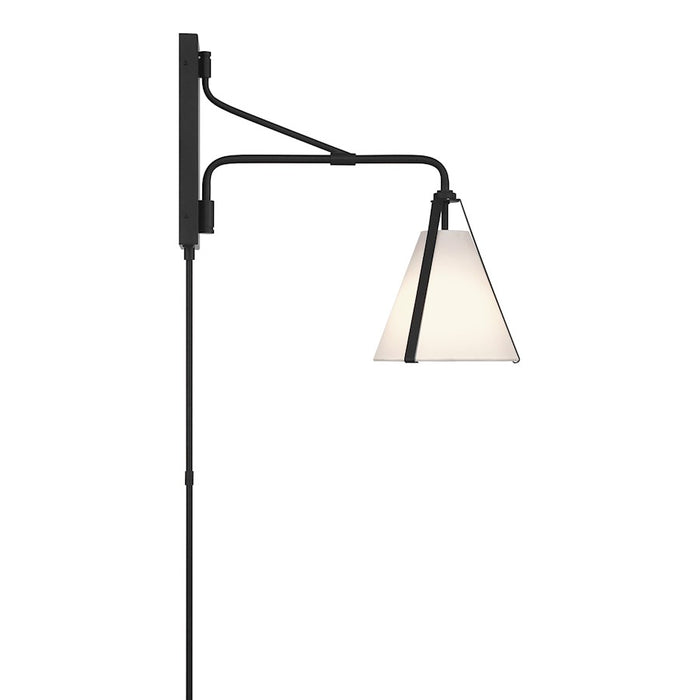 Crystorama Fulton 1 Light Task Sconce, Black/White