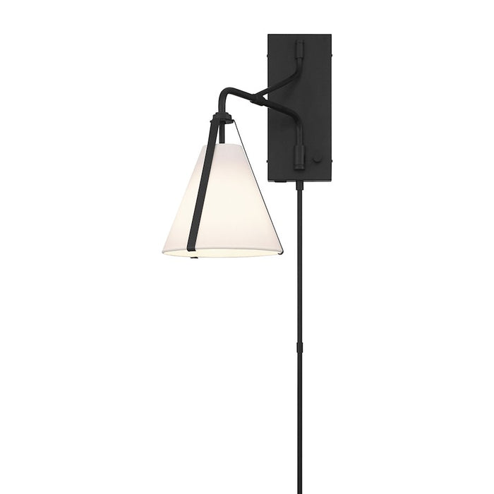 Crystorama Fulton 1 Light Task Sconce, Black/White