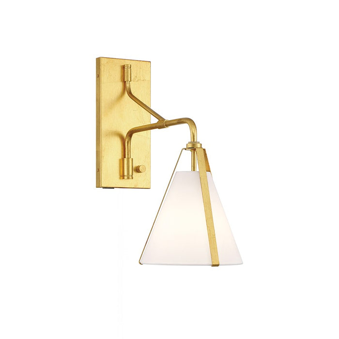 Crystorama Fulton 1 Light Task Sconce, Antique Gold/White