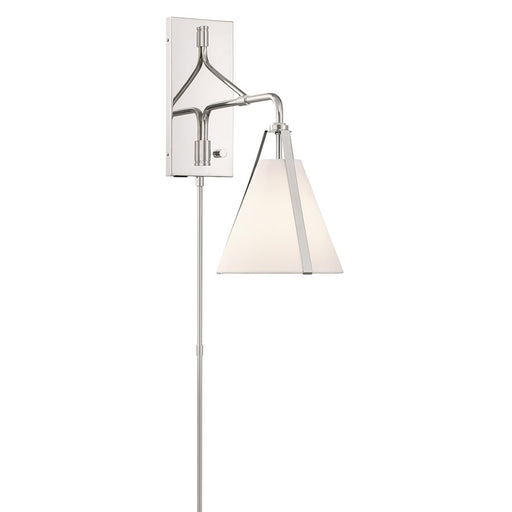 Crystorama Fulton 1 Light Task Sconce, Polished Nickel/White - FUL-901-PN