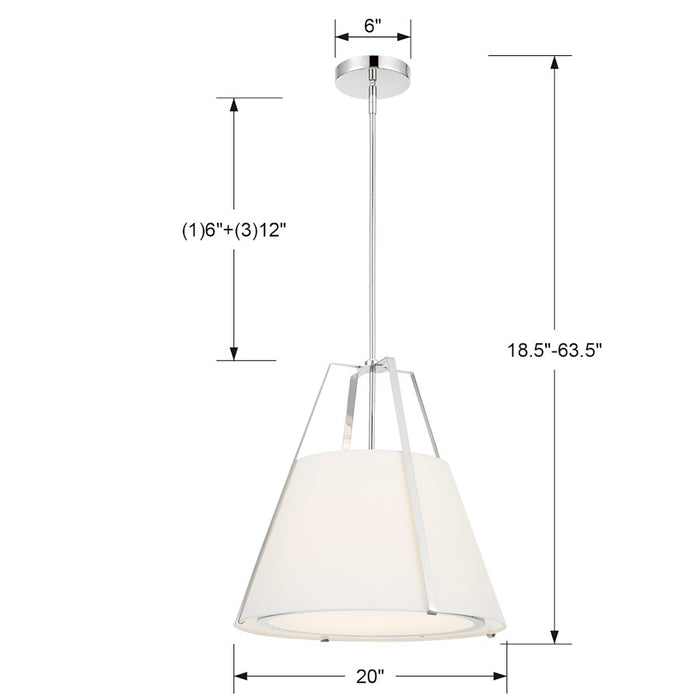 Crystorama Fulton 3 Light Pendant