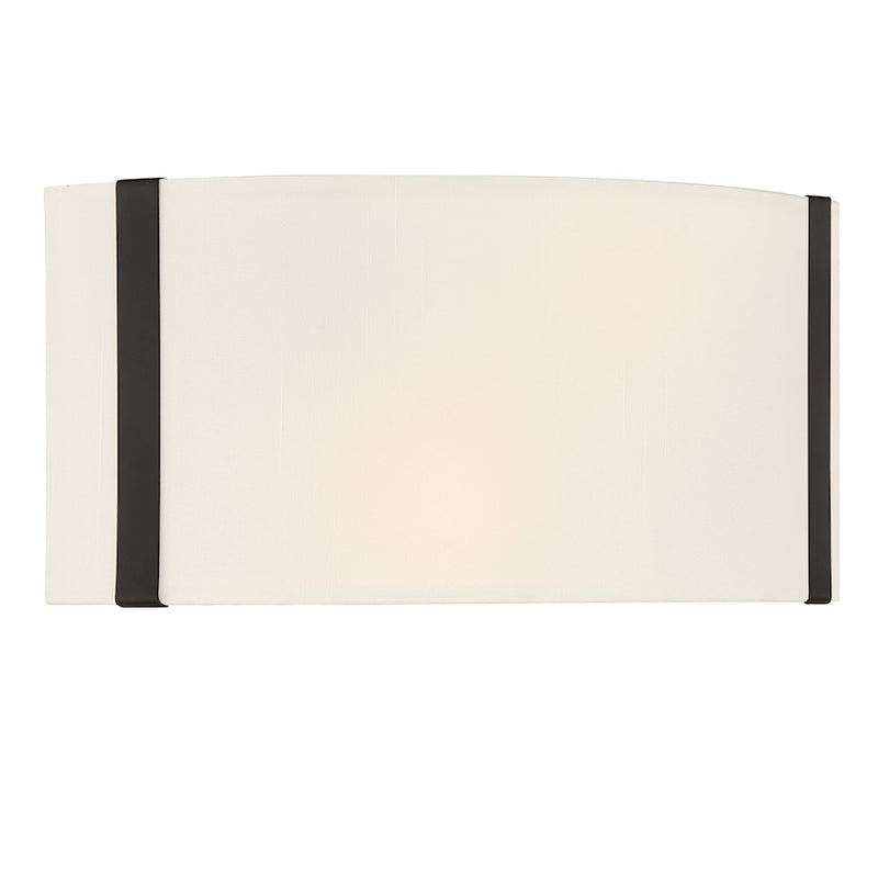 Crystorama Fulton 4 Light Linear Oval Chandelier, Black/White