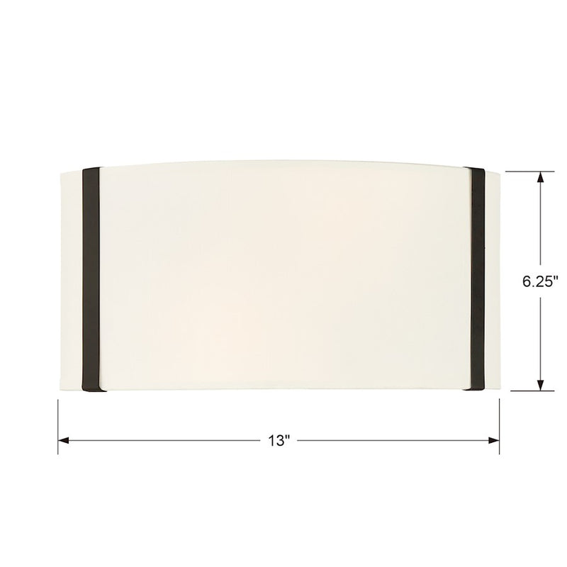 Crystorama Fulton 4 Light Linear Oval Chandelier, Black/White
