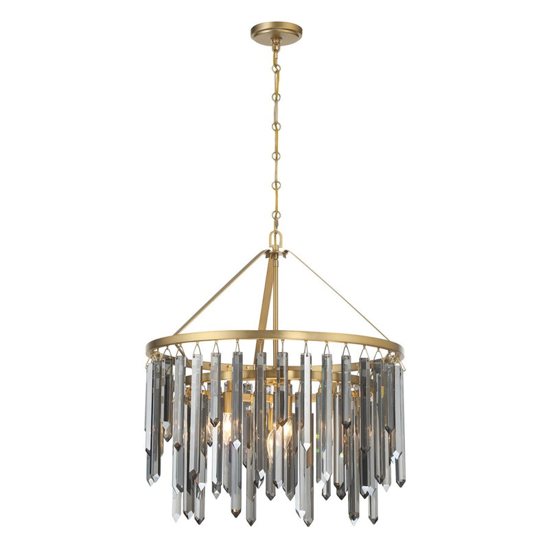 Crystorama Gemma 7 Light 24" Chandelier, Modern Gold/Silver