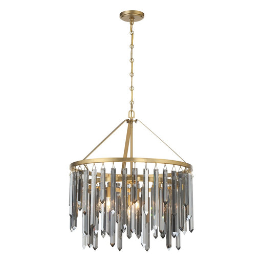 Crystorama Gemma 7 Light 24" Chandelier, Modern Gold/Silver - GEM-7004-MG-SS