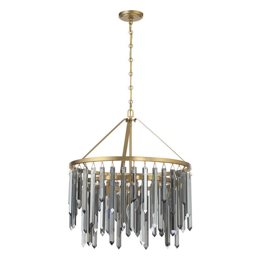Crystorama Gemma 7 Light 24" Chandelier, Modern Gold/Silver