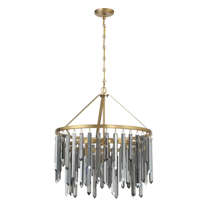 Crystorama Gemma 7 Light 24" Chandelier, Modern Gold/Silver