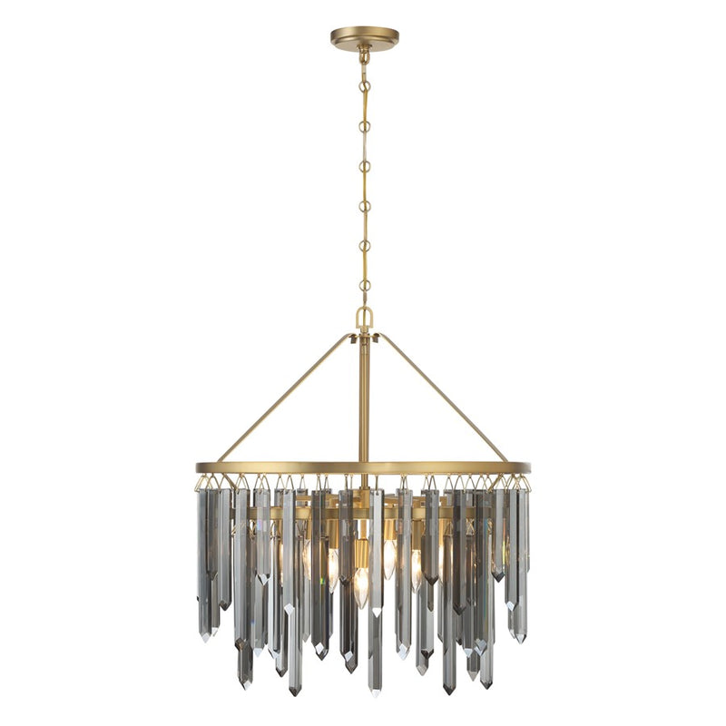 Crystorama Gemma 7 Light 24" Chandelier, Modern Gold/Silver