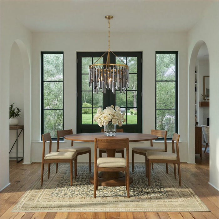 Crystorama Gemma 7 Light 24" Chandelier, Modern Gold/Silver