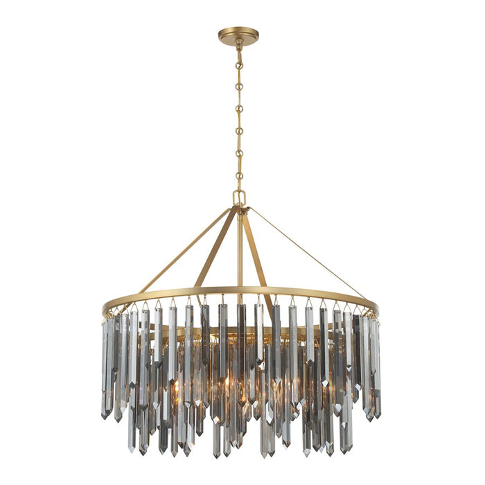 Crystorama Gemma 9 Light 32" Chandelier, Modern Gold/Silver - GEM-7005-MG-SS