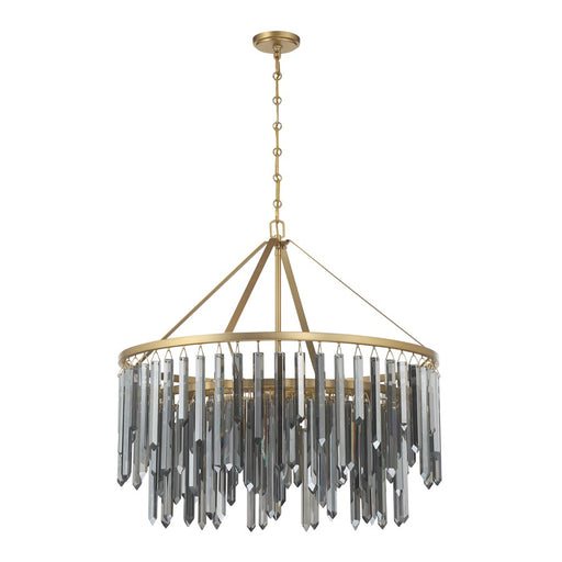 Crystorama Gemma 9 Light 32" Chandelier, Modern Gold/Silver