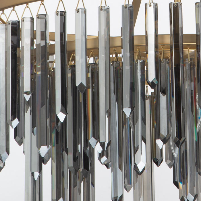 Crystorama Gemma 9 Light 32" Chandelier, Modern Gold/Silver