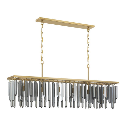 Crystorama Gemma 6 Light 52" Chandelier, Modern Gold/Silver