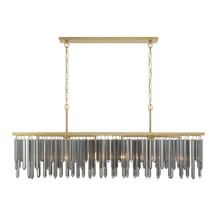 Crystorama Gemma 6 Light 52" Chandelier, Modern Gold/Silver