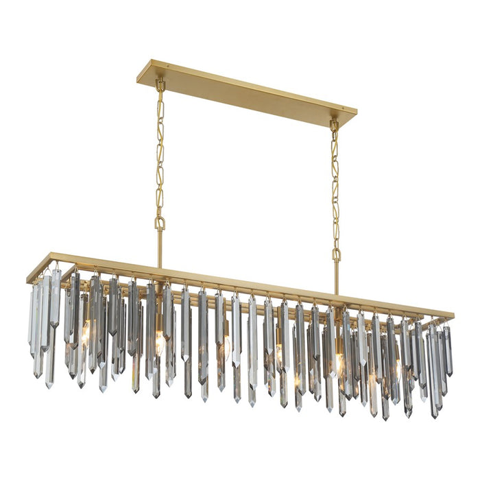 Crystorama Gemma 6 Light 52" Chandelier, Modern Gold/Silver