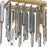 Crystorama Gemma 6 Light 52" Chandelier, Modern Gold/Silver