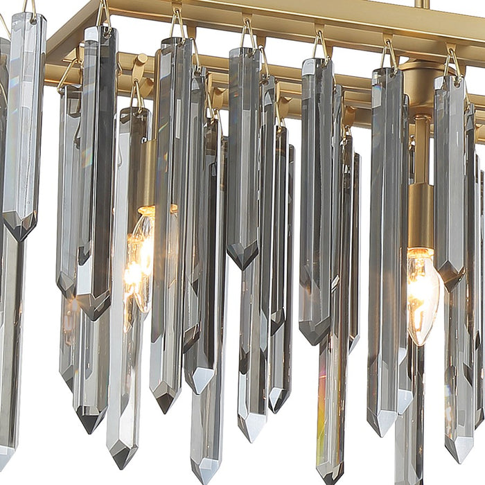 Crystorama Gemma 6 Light 52" Chandelier, Modern Gold/Silver