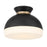 Crystorama Gidget 1 Light Flush Mount, Black/Gold/Etched Opal