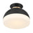 Crystorama Gidget 1 Light Flush Mount, Black/Gold/Etched Opal