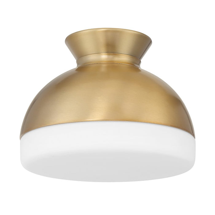 Crystorama Gidget 1 Light Flush Mount, Vibrant Gold/Etched Opal