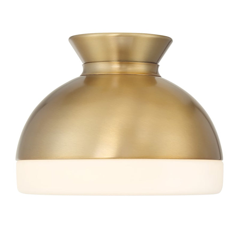 Crystorama Gidget 1 Light Flush Mount, Vibrant Gold/Etched Opal