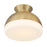 Crystorama Gidget 1 Light Flush Mount, Vibrant Gold/Etched Opal