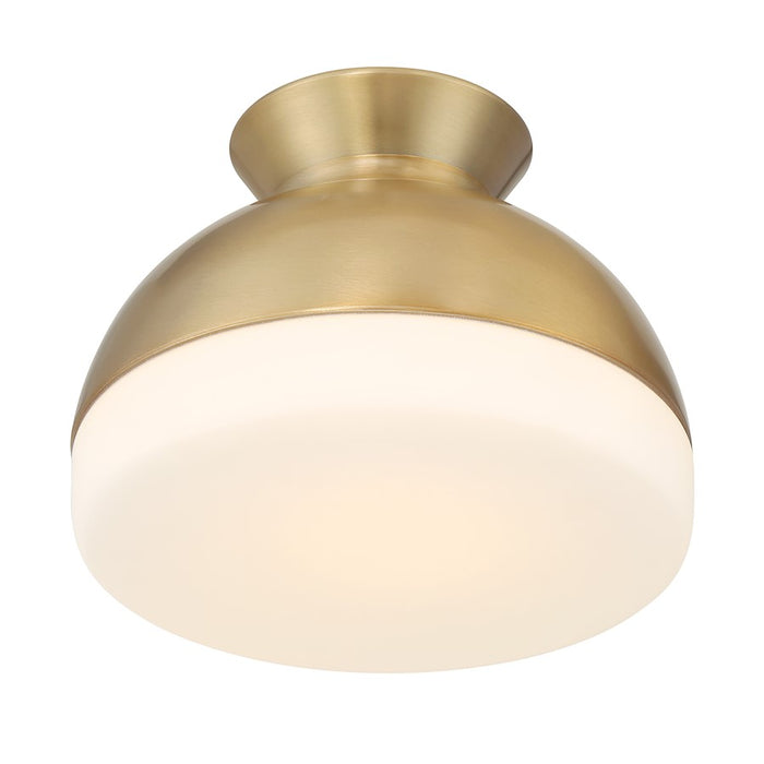 Crystorama Gidget 1 Light Flush Mount, Vibrant Gold/Etched Opal
