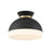 Crystorama Gidget 2Lt 15" Flush Mount, Black/Gold/Etched Opal