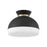 Crystorama Gidget 2Lt 15" Flush Mount, Black/Gold/Etched Opal