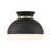 Crystorama Gidget 2Lt 15" Flush Mount, Black/Gold/Etched Opal