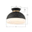 Crystorama Gidget 2Lt 15" Flush Mount, Black/Gold/Etched Opal