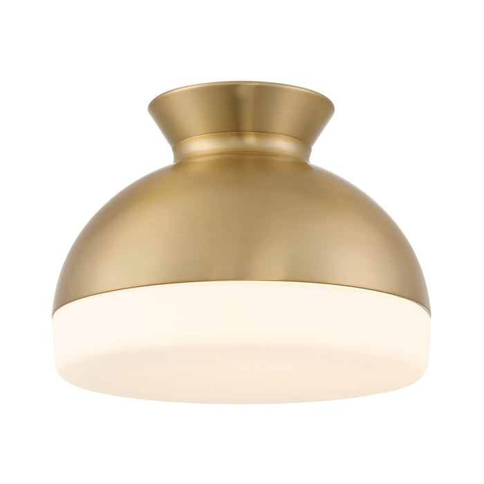 Crystorama Gidget 2Lt 15" Flush Mount, Vibrant Gold/Etched Opal