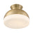 Crystorama Gidget 2Lt 15" Flush Mount, Vibrant Gold/Etched Opal