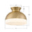 Crystorama Gidget 2Lt 15" Flush Mount, Vibrant Gold/Etched Opal