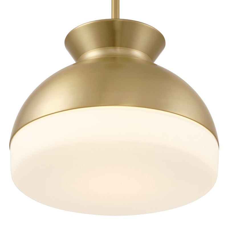 Crystorama Gidget 2 Light 15" Pendant, Vibrant Gold/Etched Opal