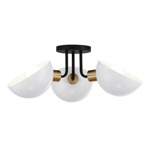 Crystorama Gigi 3 Light Semi Flush Mount, White