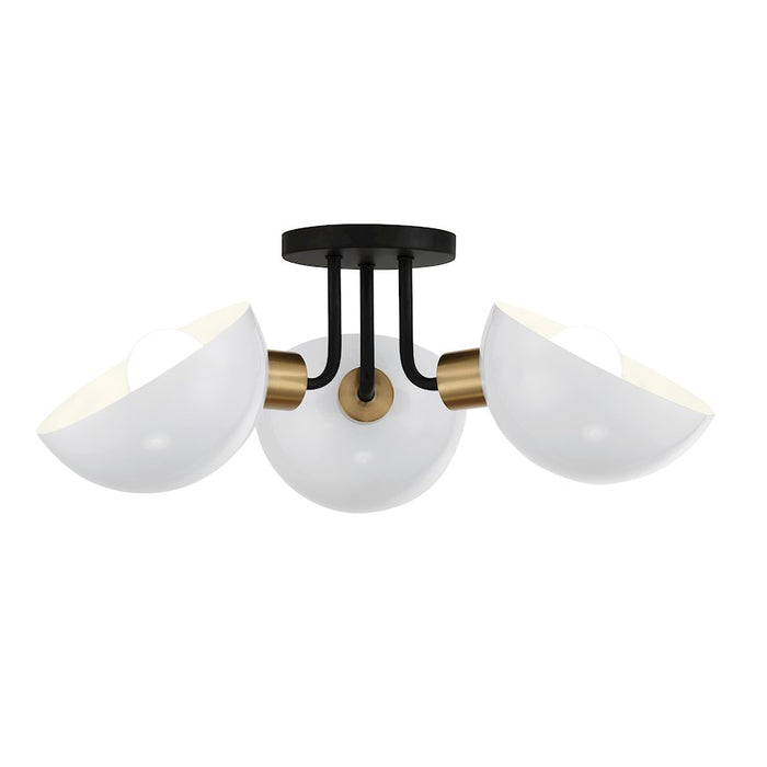 Crystorama Gigi 3 Light Semi Flush Mount, White