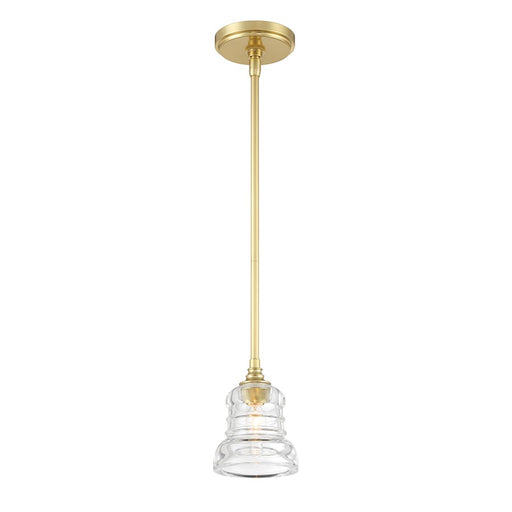 Crystorama Gregory 1 Light Mini Pendant, Aged Brass/Clear - GRG-1040-AG