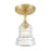 Crystorama Gregory 1 Light Semi Flush Mount, Brass/Clear