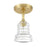 Crystorama Gregory 1 Light Semi Flush Mount, Brass/Clear