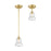 Crystorama Gregory 1 Light Semi Flush Mount, Brass/Clear