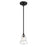 Crystorama Gregory 1 Light Mini Pendant, Matte Black/Clear - GRG-1040-MK