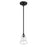 Crystorama Gregory 1 Light Mini Pendant, Matte Black/Clear