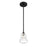 Crystorama Gregory 1 Light Mini Pendant, Matte Black/Clear