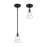 Crystorama Gregory 1 Light Mini Pendant, Matte Black/Clear