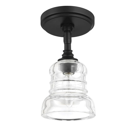 Crystorama Gregory 1 Light Semi Flush Mount, Black/Clear